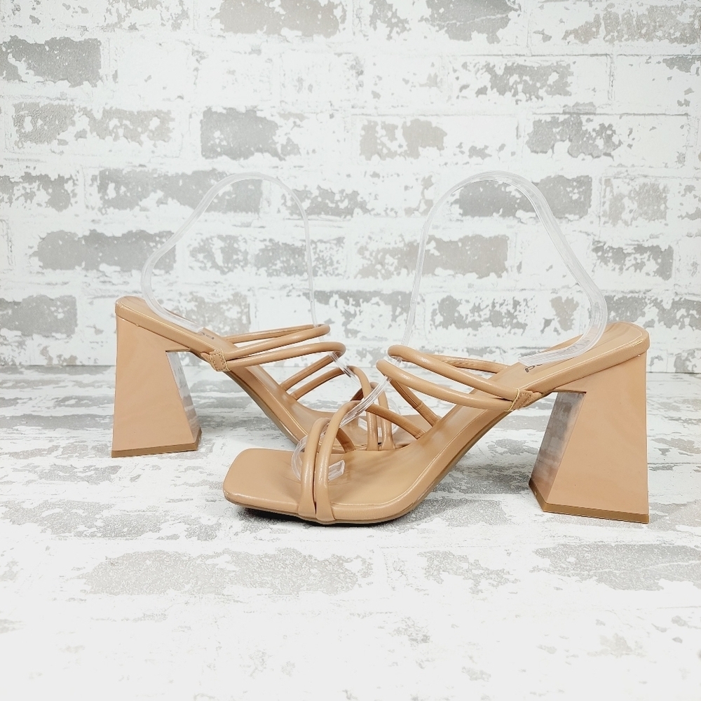 New Abound Austyn Brown Tubular Strap Block Heel Sandals A931 - Picture 4 of 10